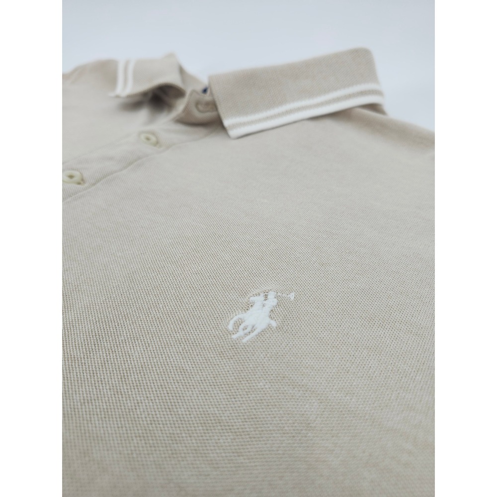 Polo Ralph Lauren Mens 2XLT Tan Beige Tipped Collar Short Sleeve Polo Shirt
